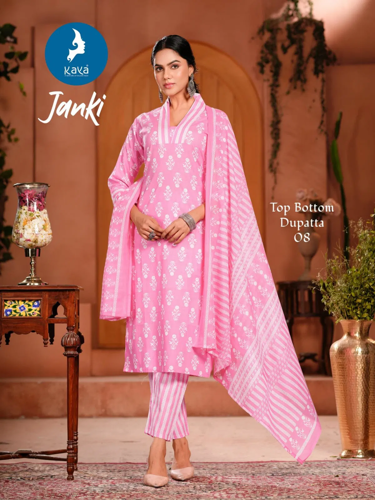 Janki By Kaya Cotton Printed Kurti With Bottom Dupatta Wholesalers In Delhi